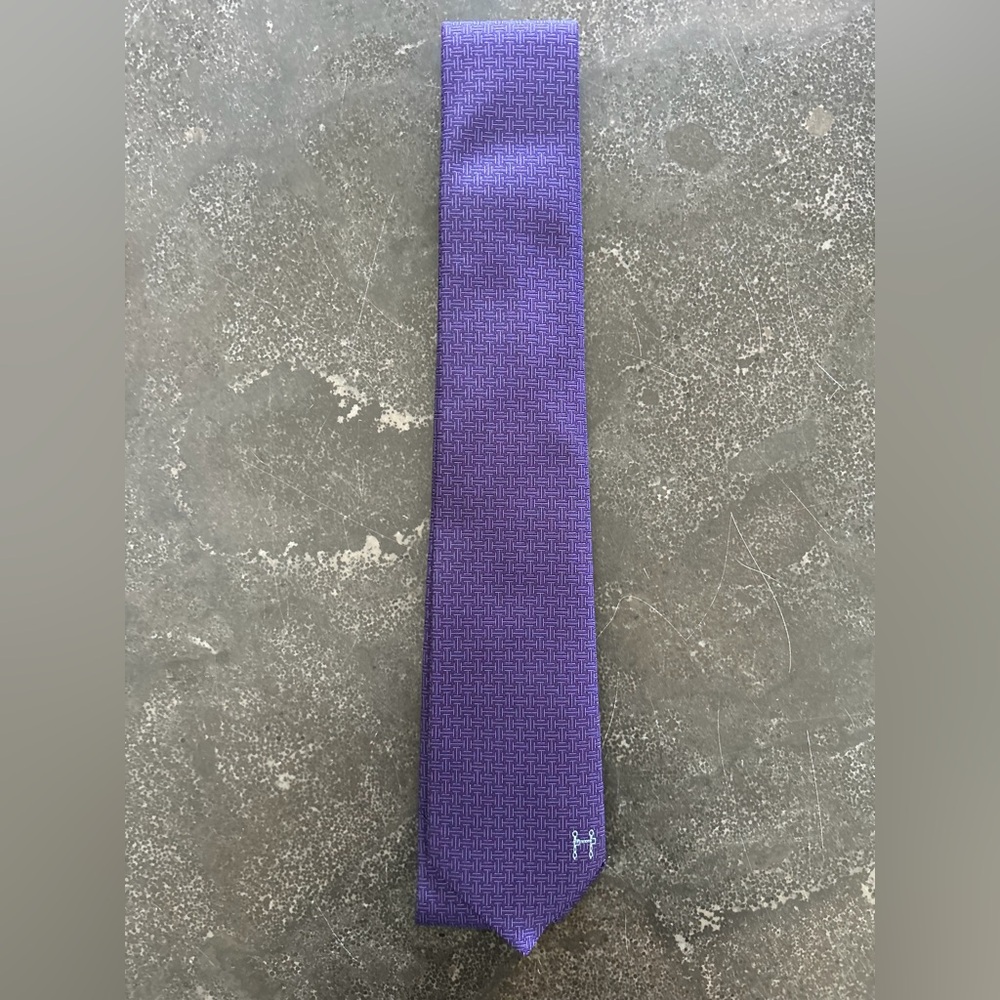 Hermes Deep Purple Patterned Tie